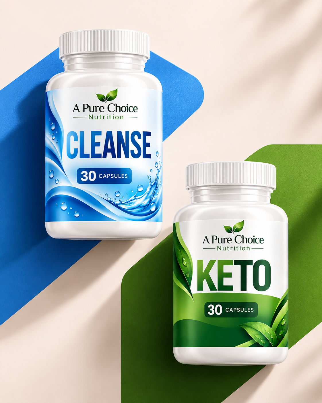 A Pure Choice Nutrition Cleanse and Keto bottles